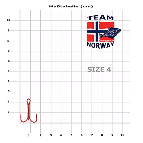 Team Norway Meeres Drilling Rot 25 STK. Hakengröße 4 von Team Norway