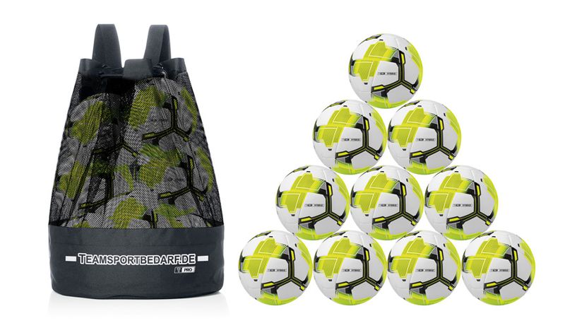 10er Ballset - T-PRO Hybrid Trainingsball (Gr. 5) - inkl. T-PRO Ballsack von Teamsportbedarf.de