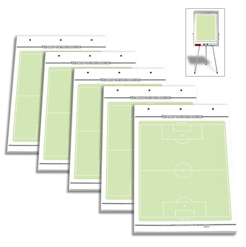 5er Set - Fussball Flipchart-Spielfeldblöcke von Teamsportbedarf.de