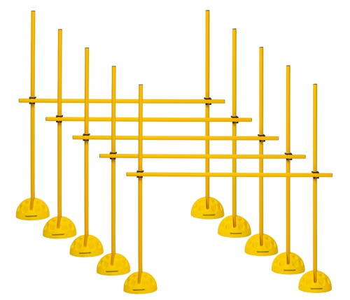 5er Set - Kombi-Hürden-System (120 cm) - Farbe: Gelb von Teamsportbedarf.de