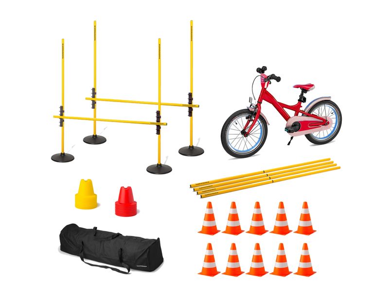Fahrradparcours-Set (69-teilig) - inklusive Tasche von Teamsportbedarf.de