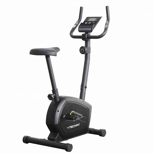 TechFit Heimtrainer, magnetisch, 8 Stufen, Schwungrad 6 kg, LCD-Display, verstellbarer Sattel, Pulssensor, Halterung, Tablet, Fitness, Haus, Cardio, 100 kg, max. 82 x 50 x 116 cm von TechFit