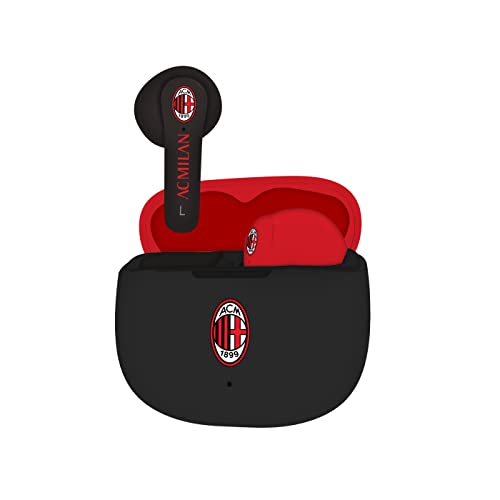 AC Milan TECHMADE Kopfhörer Kabellos In Ear, Kopfhörer mit Ladebox Rot/Schwarz von Techmade