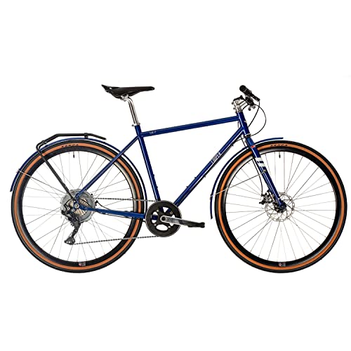 Cooper CG-7E (E-Bike mit 7-Gang-Microshift-Schaltwerk, Brooks-Sattel, Zehus Bike Gen2 Heckmotor, Rekuperation, Rahmenhöhe 57cm) Farbe: Blau von TechniBike