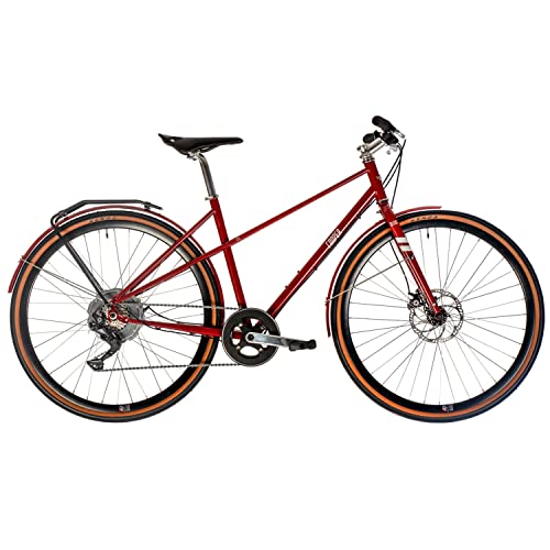 Cooper CL-7E (E-Bike mit 7-Gang-Microshift-Schaltwerk, Brooks-Sattel, Zehus Bike Gen2 Heckmotor, Rekuperation, Rahmenhöhe 48cm) Farbe: Rot von TechniBike