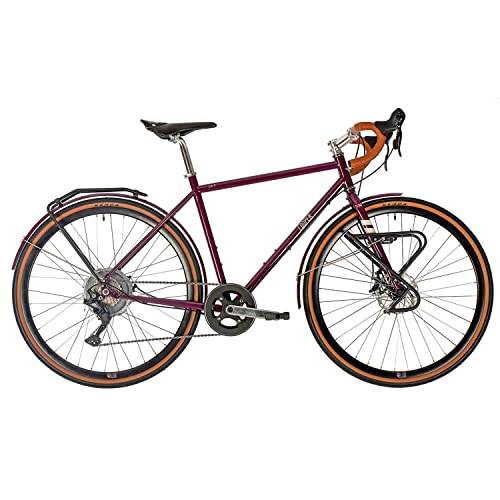 Cooper CR-7E (E-Bike mit 7-Gang-Microshift-Schaltwerk, Brooks-Sattel, Zehus Bike Gen2 Heckmotor, Rekuperation, Rahmenhöhe 52cm) Farbe: Lila von TechniBike