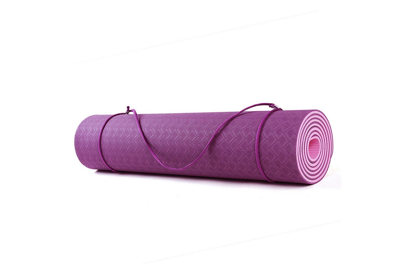 Technofit Yogamatte Yoga Fitnessmatte Bordeaux-lila 183 cm x 61 cm x 0,6 cm, mit robuster Fertigung, standfest von Technofit
