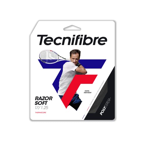 Tecnifibre Razor Soft Monofilament Polyester Tennisschnur 1,25 mm Carbon – 12 m Set von Tecnifibre