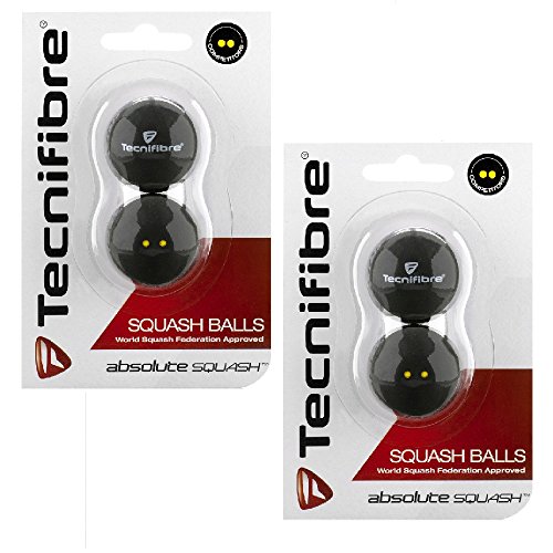 Tecnifibre Squash Bälle gelb gepunktet, - 4 Pack von Tecnifibre