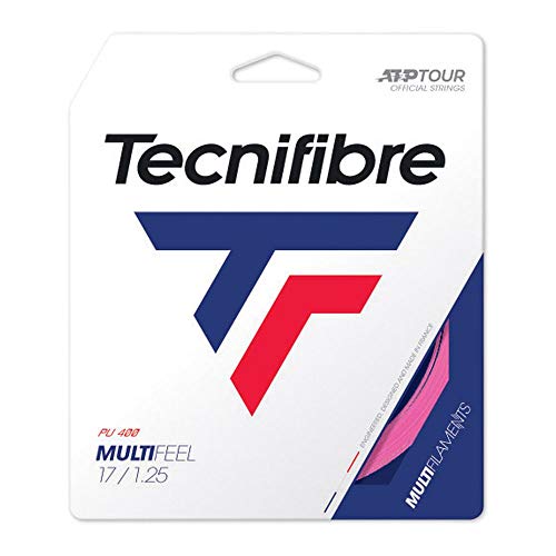Tecnifibre Unisex – Erwachsene MULTIFEEL 1.25 Tennissaiten, Pink, 1,25 mm von Tecnifibre