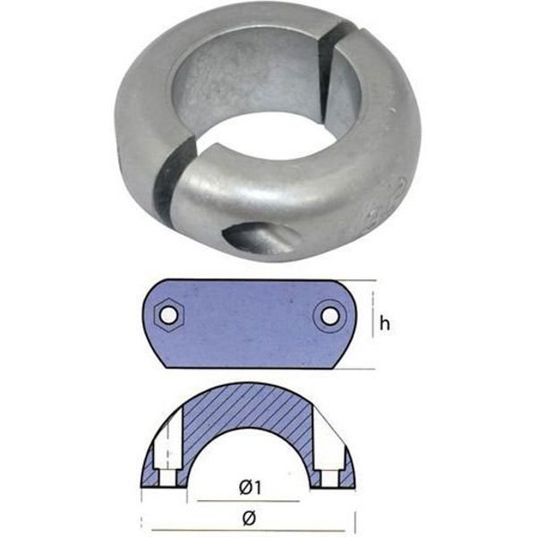 Tecnoseal Flat Collar Anode Silber 120 mm von Tecnoseal