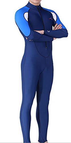 Damen Herren Lange Ärmel Tauchanzug One Piece UV-Schutz Badeanzug (XXXL, Herren) von TeeYee