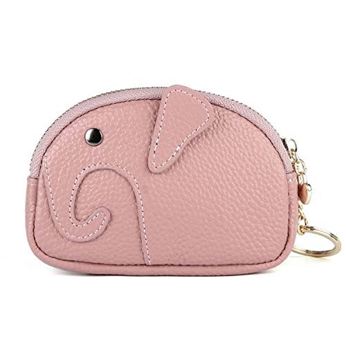 Süße Elefant Form Geldbörse Mini Brieftasche Leder Geldbeutel Clutch Bag Damen Mädchen Münztasche Kartentasche mit Schlüsselanhänger rosa von TeeYee