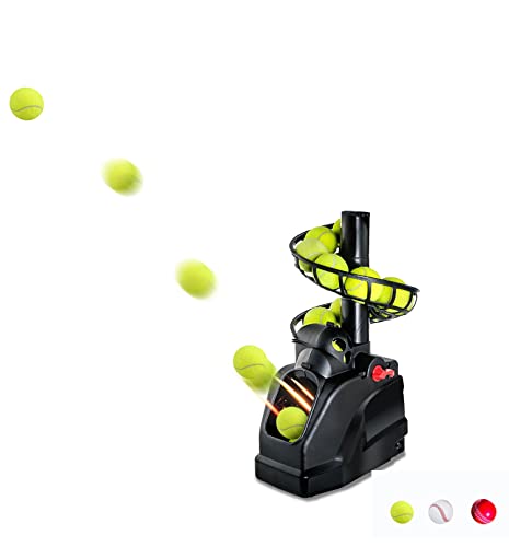 Tennis Ballmaschinen (hält 10 Balls) Automatische Tennisbälle Trainer(3 lb) für Selbsttraining,Anfänger/Zuhause/Gericht/Garage/Büro,AC&Batterie von Teknigoo