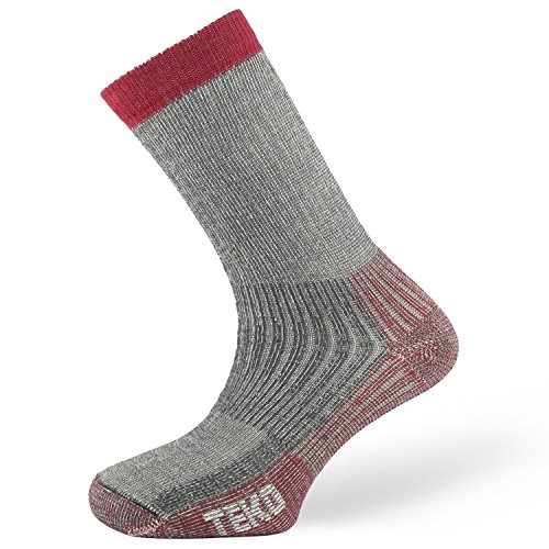 Teko Socken M3RINO Unisex Heavyweight Trekking Charcoal/Red M (38-41) von Teko