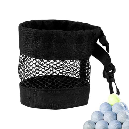 Teksome Aufbewahrungstasche für Golfbälle | Golfballhalter aus Nylon, Golf-Tees-Tasche, Organizer, tragbare Aufbewahrungstasche mit Kordelzug und Clip, Tasche für Golf-Training, Üben von Teksome