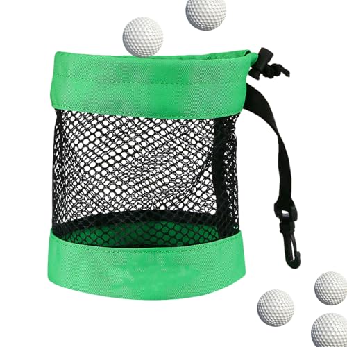 Teksome Golfballtasche, Golf-Tees-Tasche, Netz-Nylon, Golfballhalter, Golf-Tees-Tasche, große Kapazität, Aufbewahrungstasche mit Kordelzug und Clip für Damen und Herren von Teksome