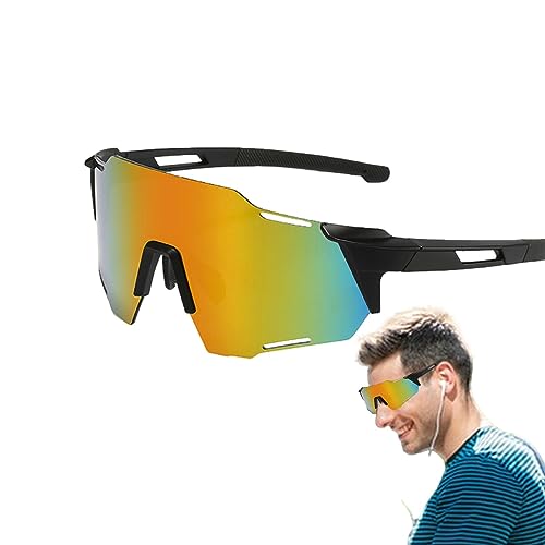 Teksome Rennrad-Sonnenbrille – Fahrradbrille Softball Radfahren Brille | Fahrradbrille Radfahren Sonnenbrillen Staubdicht Winddicht Polarisierte Brille Zum Angeln Softball von Teksome