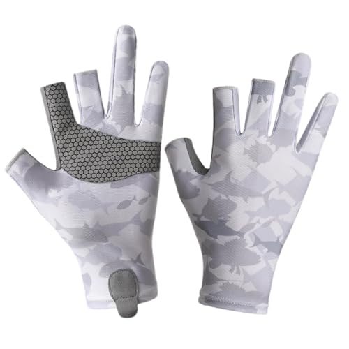 Teksome Sommer-Outdoor-Angelhandschuhe, UV-Schutzhandschuhe zum Angeln | UPF50+ Kajak-Handschuhe mit 3-Finger-Schnitt - Ruderhandschuhe, atmungsaktiv und bequem, Angelzubehör von Teksome