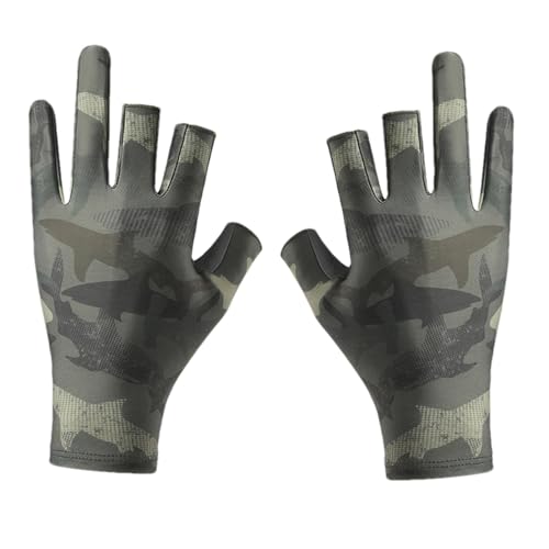 Teksome UV-Schutzhandschuhe zum Angeln, Sonnenhandschuhe für Damen UV-Schutz | UPF50+ Kajak-Handschuhe mit 3-Finger-Schnitt | Ruderhandschuhe, atmungsaktiv und bequem, Angelzubehör von Teksome