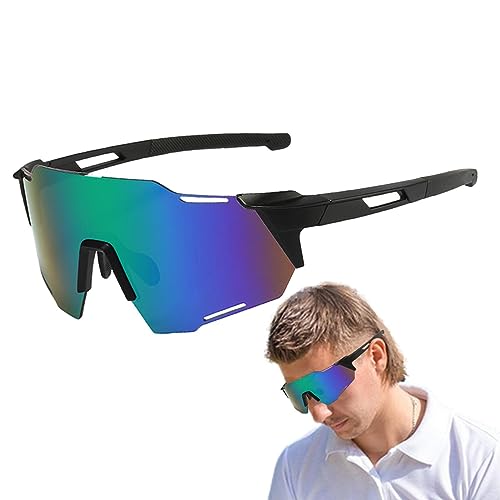 Teksome Winddichte Fahrradbrille | Fahrradbrille Softball Fahrradbrille | polarisierte, staubdichte Sonnenbrille für MTB Reiten, Angeln, Mountainbike von Teksome