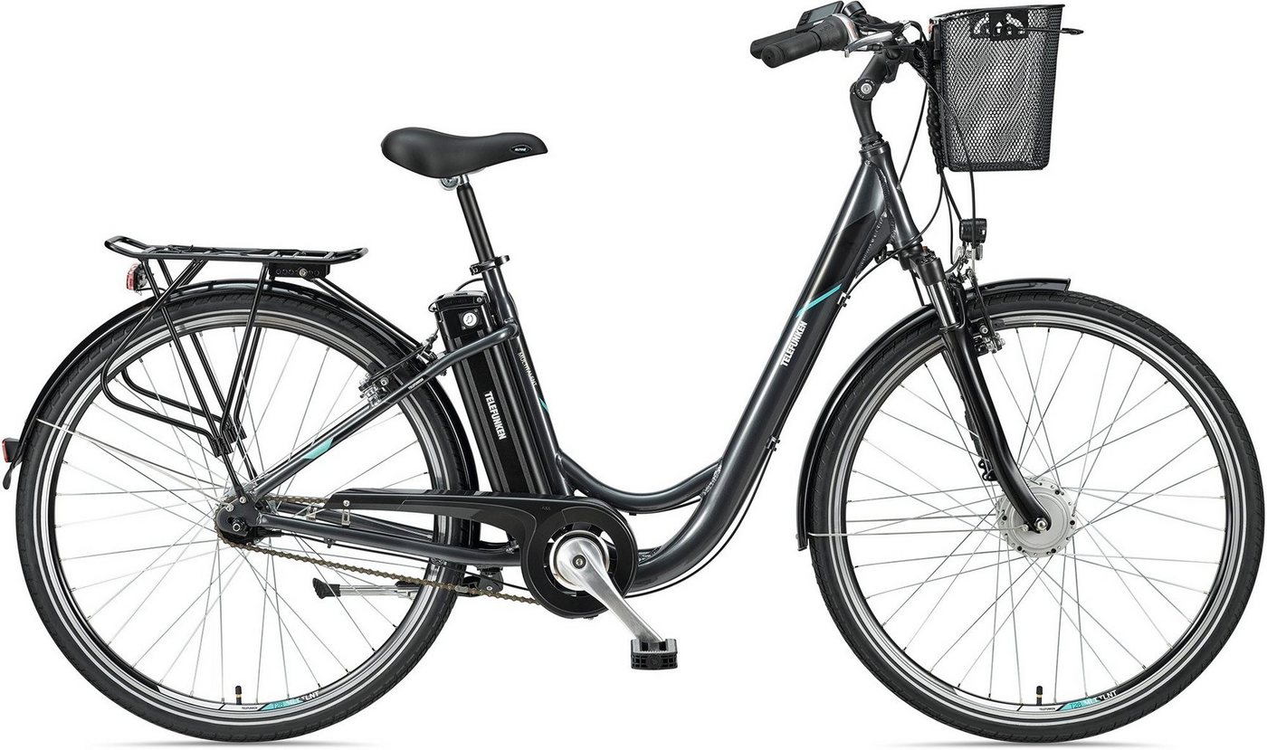 Telefunken E-Bike Multitalent RC840, 7 Gang Shimano Nexus Schaltwerk, Frontmotor, 374,4 Wh Akku, Pedelec, Elektrofahrrad für Damen u. Herren, Cityrad von Telefunken