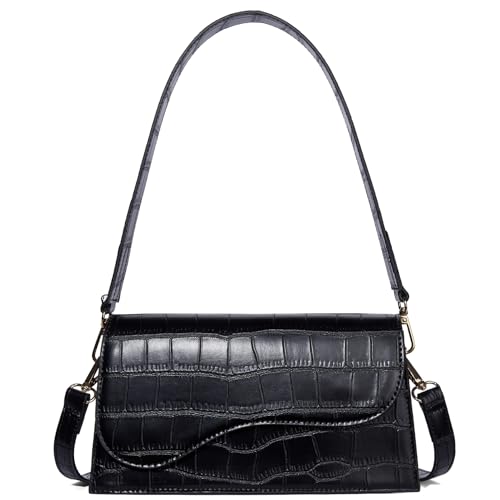 Telena Damen Umhängetasche, Crossbody Schultertasche aus PU Leder, Schultertasche klein für Damen mit 2 Umhängetaschen mit abnehmbarem Riemen von Telena