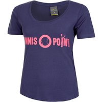 Tennis-Point Basic Cotton T-Shirt Damen in dunkelblau, Größe: M von Tennis-Point