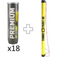Tennis-Point Premium 18x 4er Dose Plus Ballsammelröhre von Tennis-Point