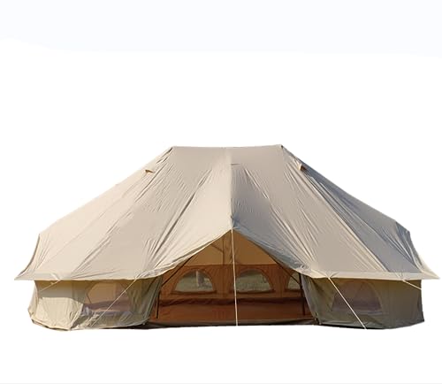 TenHome 4 Saison Zelt mit Stehhöhe Wasserdicht Glamping Zelt Luxus Baumwolle Segeltuch Jurten mit Schornsteinabzug Großes Familienzelt für 8-12 Personen Camping Feiern von TentHome
