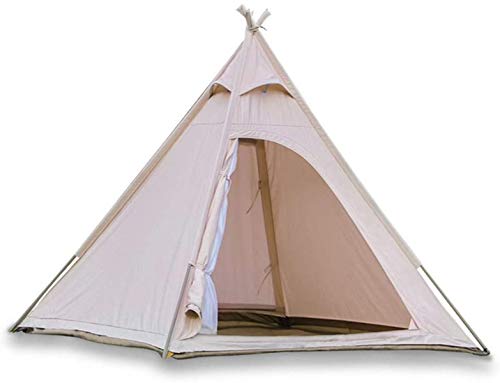 TentHome Outdoor Tipi Indianer Zelt Baumwolle Leinwand Pyramidenzelt für Erwachsene Camping Glamping Zelt für 2–3 Personen (Zelt alleine) von TentHome