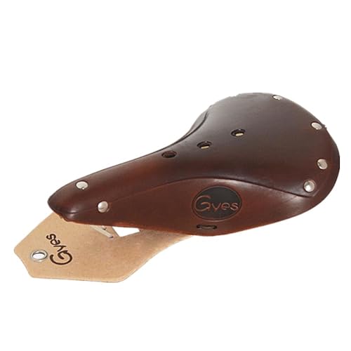 TentHome Vintage Sattel Leder Alte Optik Ledersattel Classic Herren Retro Fahrradsitz Nostalgie Fahrrad Sattel Oldschool Hollandrad Cruiser Rennrad Rennradsattel Tourensattel Damen Velo Dunkelbraun von TentHome