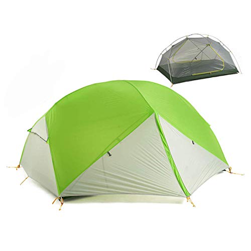 Mongar 2 Personen 3 Jahreszeiten Camping Zelt Ultraleicht Wasserdichtes Zelt 20D Silikon für Backpacking Radfahren Wandern Bergsteigen(20D neues grün,2 Personen) von Tentock