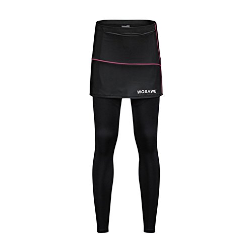 Tentock Damen Cycling Shorts Fahrradhose 3D Gepolsterte, Atmungsaktive Schnelltrocknende Radlerhose zum Laufen Tennis Golf Fitness(Rock mit Leggings,M) von Tentock