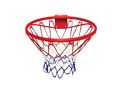 Teorema Basketballkorb aus Metall mit Netz, Durchmesser 42 cm, Ball mit 20 cm und Luftblase, Unisex, Rot von TEOREMA