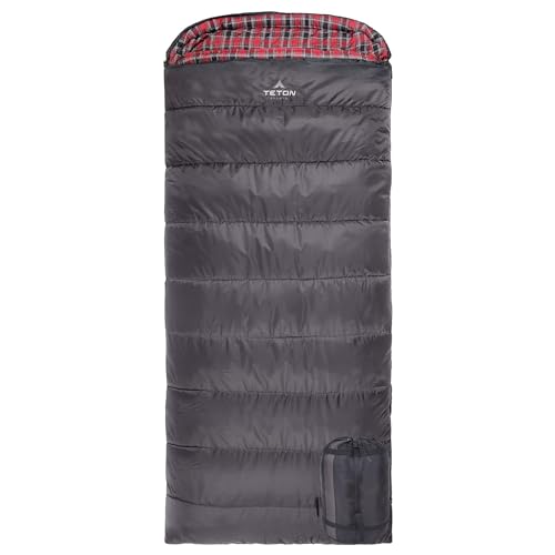 TETON Erwachsene Celsius XXL-18˚C / 0˚F Flannel-gefütterter Schlafsack, Grau, XXL von TETON Sports