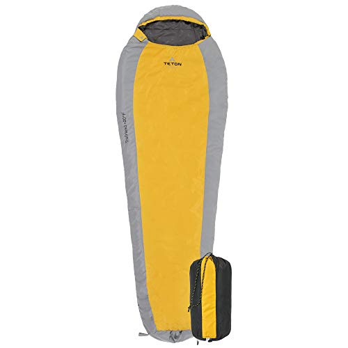 TETON Erwachsene Schlafsack Trailhead-7˚C / +20˚F Ultraleicht, Orange/Grau, One Size von TETON Sports