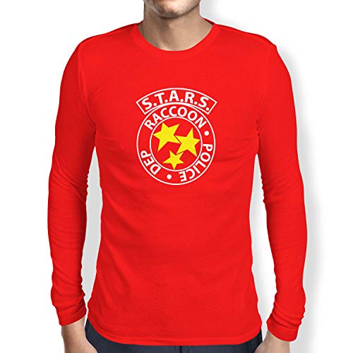 Texlab Herren RE: S.T.A.R.S. Logo Langarm T-Shirt, Rot, S von Texlab