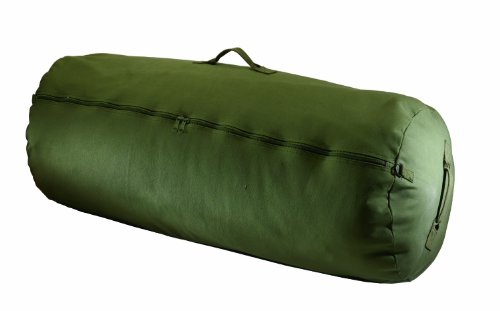 Texsport Reisetasche aus Segeltuch mit Reißverschluss, Reisetasche, Sportausrüstung, Olivgrün, Rot von Texsport