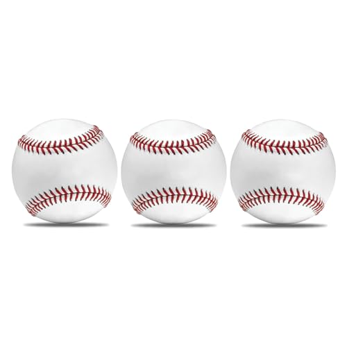 Thapncow-3 Pieces Hand Stitched Baseballs,Professional Baseball Balls for Adults and Teenagers,Training Baseball,Professional Baseball Games von Thapncow