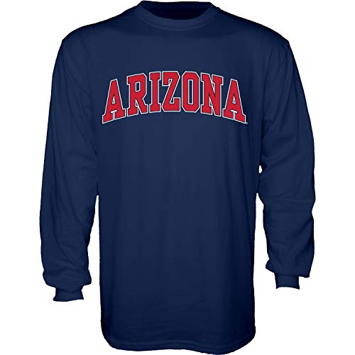 The Blue Brand Blue84 NCAA Arizona Wildcats Herren-T-Shirt, langärmelig, Arching Team-Name, Arizona Wildcats Dark Heather, Größe XXL von Blue 84