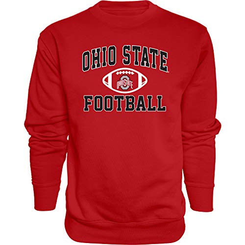 The Blue Brand NCAA Ohio State Buckeyes Herren-Sweatshirt, Rundhalsausschnitt, Team-Farbe, Fußball, Ohio State Buckeyes Rot, Größe L von Blue 84