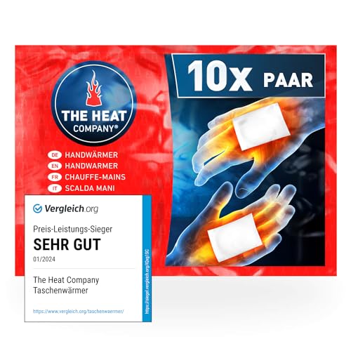 The Heat Company Handwärmer - 10 Paar - EXTRA WARM - Taschenwärmer Wärmepads - Fingerwärmer: 12 Stunden warme Hände - luftaktiviert von THE HEAT COMPANY