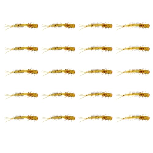 The Lord of the Tools 20Pcs 45mm Insekten Köder Natürliche Köder Angeln Jig Geeignet für Bass Karpfen Forelle Braun von The Lord of the Tools