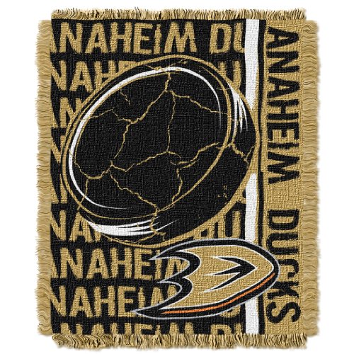 Northwest NHL Anaheim Ducks gewebte Jacquard-Überwurfdecke, 121,9 x 152,4 cm, Double Play von Northwest