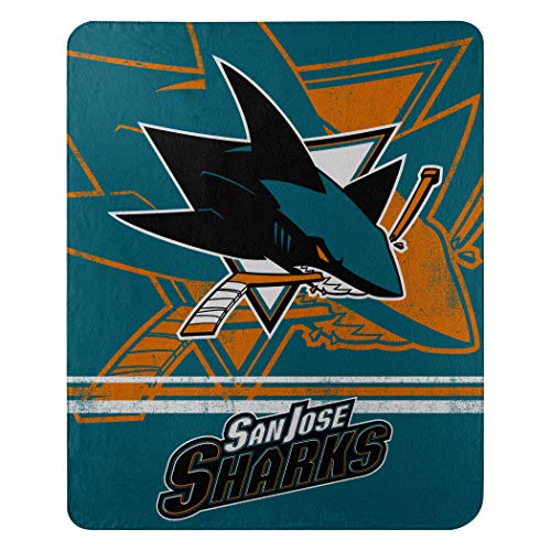Northwest NHL San Jose Sharks Unisex-Erwachsene Fleece-Überwurfdecke, 127 x 152,4 cm, verblasst Nicht von Northwest