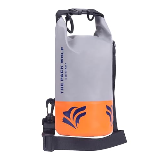 The Pack Wolf Company Wasserdichter Premium-Trockentasche, 2 l, verstellbare Schultergurte, Kajakfahren, Rafting, Bootfahren, Wassersport, schwimmend von The Pack Wolf Company