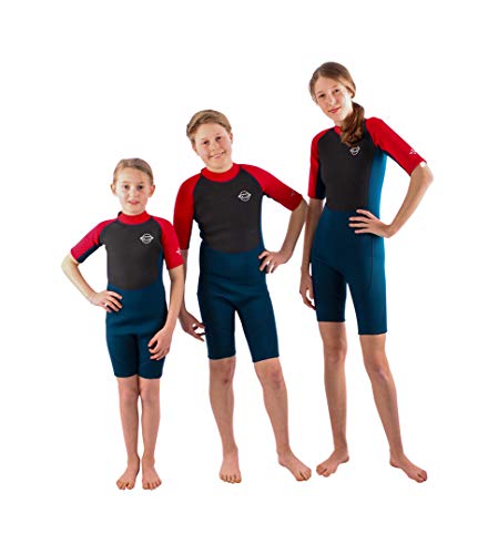 The Wetsuit Factory KIDS 2.5mm Neopren Shorty blue/red, 3/4Y von The Wetsuit Factory