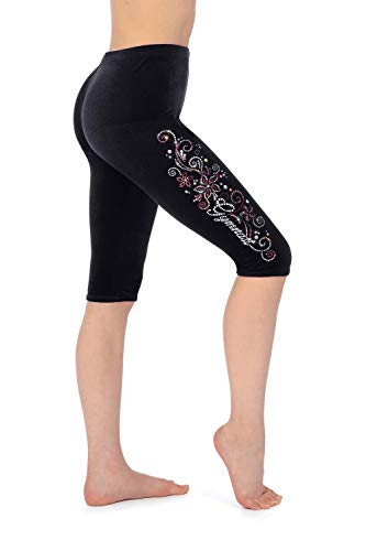 The Zone Leggings Glattsamt mit Motiv LM2 26 Schwarz von The Zone