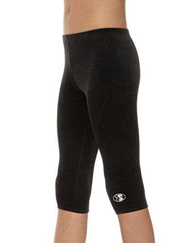 The Zone Z681 3/4 Leggings aus glattem Samt, Schwarz, Größe 26" von The Zone